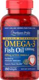 Омега-3 рыбий жир, Omega-3 Fish Oil, Puritan's Pride, двойная сила, 1200 мг, 180 капсул, фото