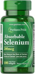 Селен, Selenium, Puritan's Pride, 200 мкг, 100 таблеток - фото