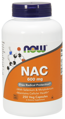 Ацетилцистеин, NAC (N-Acetyl Cysteine), Now Foods, 600 мг, 250 капсул - фото