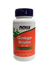 Гінкго Білоба, Ginkgo Biloba, Now Foods, 60 мг, 120 капсул - фото