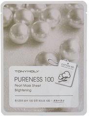 Тканинна маска з екстрактом перлів, Pureness 100 Pearl Mask Sheet, Tony Moly, 21 мл - фото
