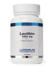 Лецитин, Lecithin, Douglas Laboratories, 1200 мг, 100 гелевых капсул - фото