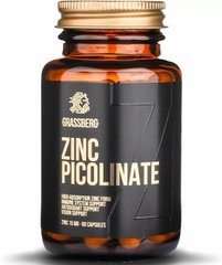 Цинк пиколинат, Zinc Picolinate, Grassberg, 15 мг, 60 капсул - фото