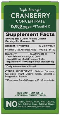 Клюквенный концентрат + витамин С, Nature's Truth, 15000 мкг,90 капсул - фото