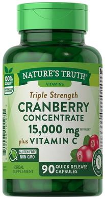 Клюквенный концентрат + витамин С, Nature's Truth, 15000 мкг,90 капсул - фото