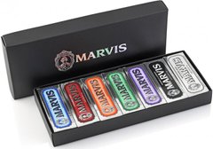 Набор из 7 видов различных паст (Классическая, Отбеливающая, Морская, Имбирь, лакрицы, Жасмин, Корица), 7 Flavours Box, Marvis - фото