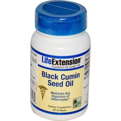 Масло черного тмина, Black Cumin, Life Extension, из семян, 60 капсул - фото