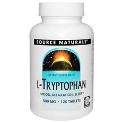 Триптофан, L-Tryptophan, Source Naturals, 500 мг, 120 таблеток - фото