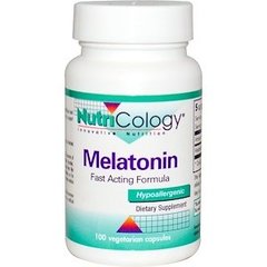 Мелатонін, швидкодіюча формула, Melatonin, Nutricology, 100 капсул - фото