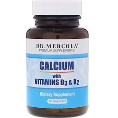 Кальций с витаминами Д3 и К2, Calcium with Vitamins D3 & K2, Dr. Mercola, 30 капсул - фото