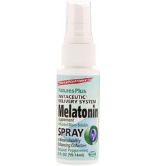 Мелатонін (спрей), InstaNutrient Melatonin, Nature's Plus, смак м'яти, 59.14 мл - фото