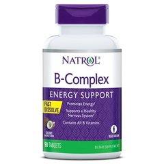 B-Complex, кокос, Natrol, 90 таблеток - фото
