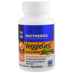 Ферменти для травлення рослинної клітковини, VeggieGest, Enzymedica, 60 капсул - фото