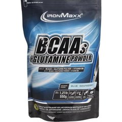 Комплекс амінокислот BCAA з глутаміном, BCAAs + Glutamine Powder, Iron Maxx, смак персик, 550 г - фото