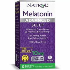 Мелатонін для сну, Melatonin Advanced Sleep, Natrol, 10 мг, 30 таблеток - фото