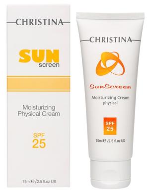 Солнцезащитный увлажняющий крем с витамином Е и SPF-25 (физический), Christina, 75 мл - фото