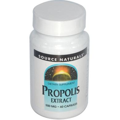 Прополис, Propolis, Source Naturals, экстракт, 500 мг, 60 капсул - фото