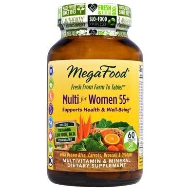 Вітаміни для жінок без заліза, 55+, Multi for Women Over, Mega Food, 60 таблеток - фото