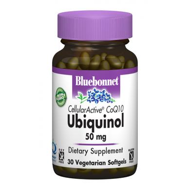 Убихинол 50 мг, Bluebonnet Nutrition, 30 желатинових капсул - фото