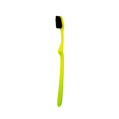 Зубная щетка с уникальной инновацией «Блек Вайтенинг», желтая, Megasmile, 1 шт - фото