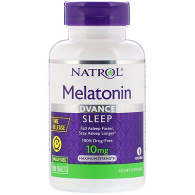 Мелатонін повільного вивільнення (Melatonin advanced sleep), 10 мг, Natrol, 100 таблеток - фото