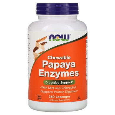 Папаїн, Papaya Enzymes, Now Foods, 360 леденцов - фото