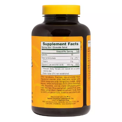 Витамин С, Orange Juice Vitamin C, Nature's Plus, 500 мг, 90 жевательных таблеток - фото