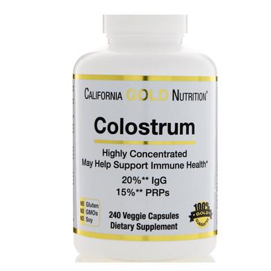 Молозиво концентроване, Colostrum, California Gold Nutrition, 240 капсул - фото