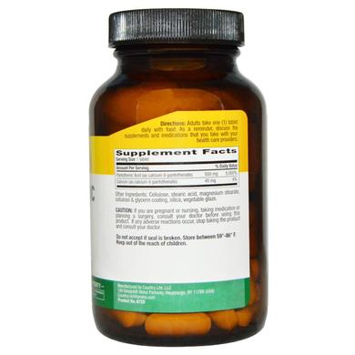 Пантотеновая кислота, Pantothenic Acid, Country Life, 500 мг, 60 таблеток - фото