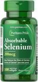 Селен, Selenium, Puritan's Pride, 200 мкг, 100 таблеток, фото
