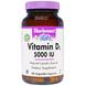 Витамин D3 (холекальциферол), Vitamin D3, Bluebonnet Nutrition, 5000 МЕ, 120 капсул, фото – 1