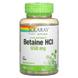 Бетаїн HCl + пепсин, HCL with Pepsin, Solaray, 650 мг, 100 капсул, фото – 1