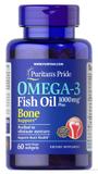 Омега-3, рыбий жир, Omega-3 Fish Oil, Puritan's Pride, поддержка костей, 1000 мг, 60 капсул, фото