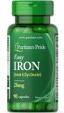 Залізо, Easy Iron (Glycinate), Puritan's Pride, 28 мг, 90 гелевих капсул, фото