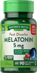 Мелатонін, Melatonin, 5 мг, Nature's Truth, 90 таблеток - фото