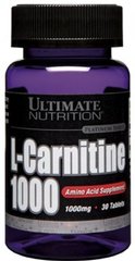 Л-карнитин, L-Carnitine, Ultimate Nutrition, 1000 мг, 30 таблеток - фото