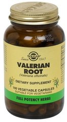 Корень валерианы, Valerian Root, Solgar, 100 капсул - фото