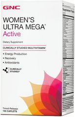 Витамины, WOMENS ULTRA MEGA ACTIVE, Gnc, 180 капсул - фото