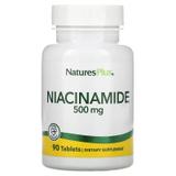 Ніацинамід, Niacinamide, Nature's Plus, 500 мг, 90 таблеток, фото