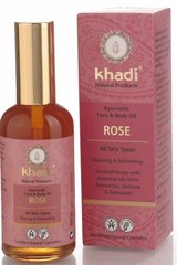 Аюрведична олія для обличчя і тіла "Роза", для всіх типів шкіри, Khadi, 100 мл - фото