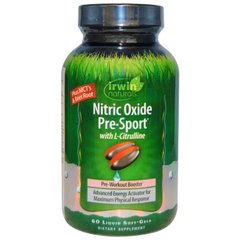 Предтренировочная формула (Nitric Oxide Pre-Sport), Irwin Naturals, 60 капсул - фото