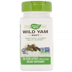 Дикий ямс, Wild Yam, Nature's Way, корінь, 425 мг, 100 капсул - фото