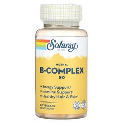 Вітаміни групи В, Methyl B-Complex 50, Solaray, 60 вегетаріанських капсул - фото