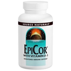 Эпикор + вітамін Д3, EpiCor, Source Naturals, 500 мг, 30 капсул - фото