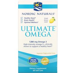 Омега-3 очищений (лимон), Ultimate Omega, Nordic Naturals, 60 капсул - фото