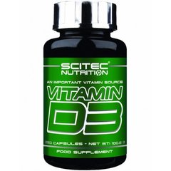 Вітамін D3, 500 мг, Scitec Nutrition , 250 капсул - фото