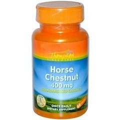 Конский каштан, Horse Chestnut, Thompson, 400 мг, 60 капсул - фото
