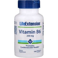 Витамин В6 (пиридоксин), Vitamin B6, Life Extension, 250 мг, 100 капсул - фото