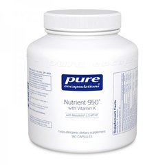 Мультивітаміни / мінерали з вітаміном К, Nutrient 950 with Vitamin K, Pure Encapsulations, 180 капсул - фото