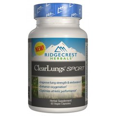 Комплекс для поддержки легких, спорт, RidgeCrest Herbals, 60 гелевых капсул - фото